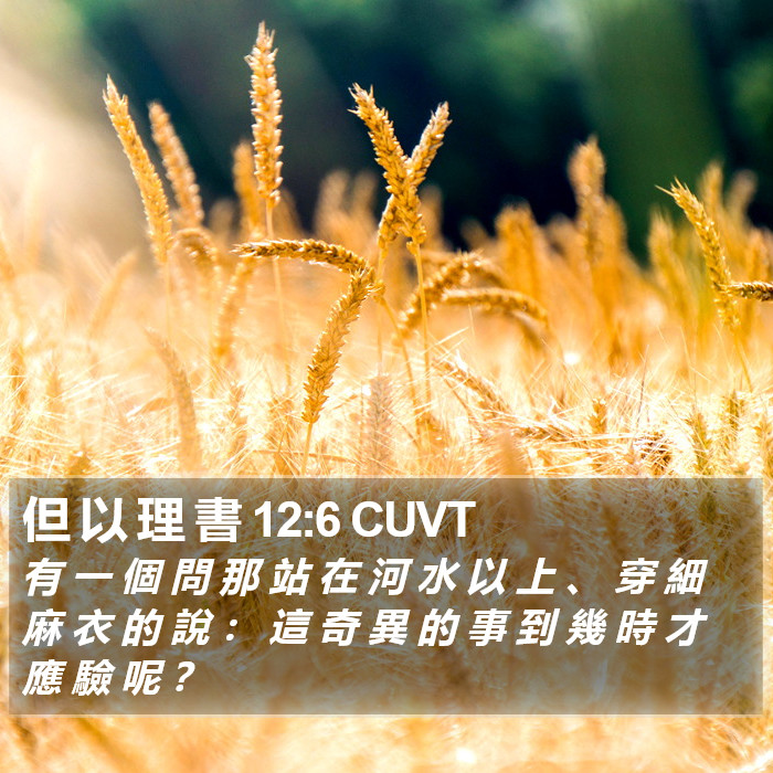 但 以 理 書 12:6 CUVT Bible Study