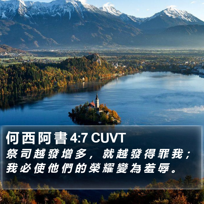 何 西 阿 書 4:7 CUVT Bible Study