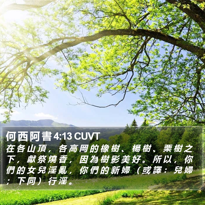 何 西 阿 書 4:13 CUVT Bible Study