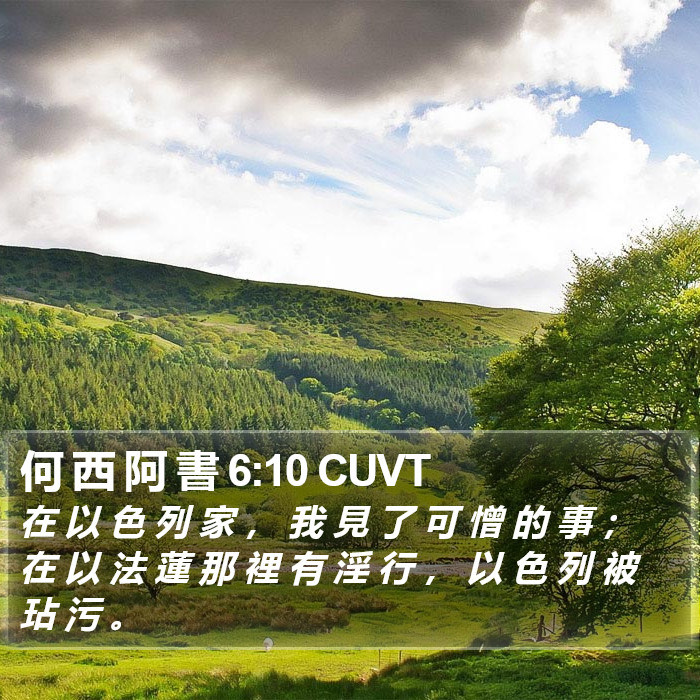 何 西 阿 書 6:10 CUVT Bible Study
