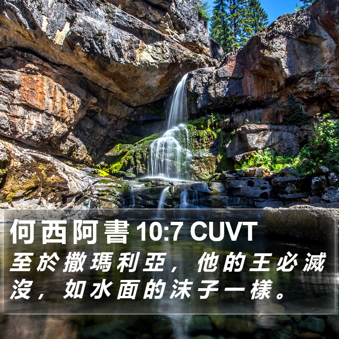 何 西 阿 書 10:7 CUVT Bible Study