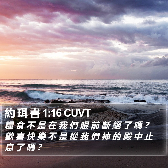 約 珥 書 1:16 CUVT Bible Study