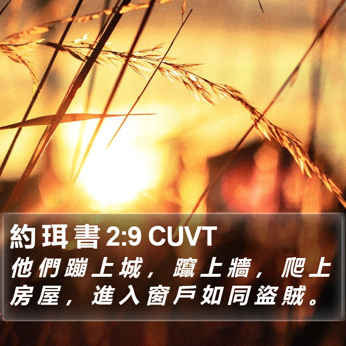 約 珥 書 2:9 CUVT Bible Study