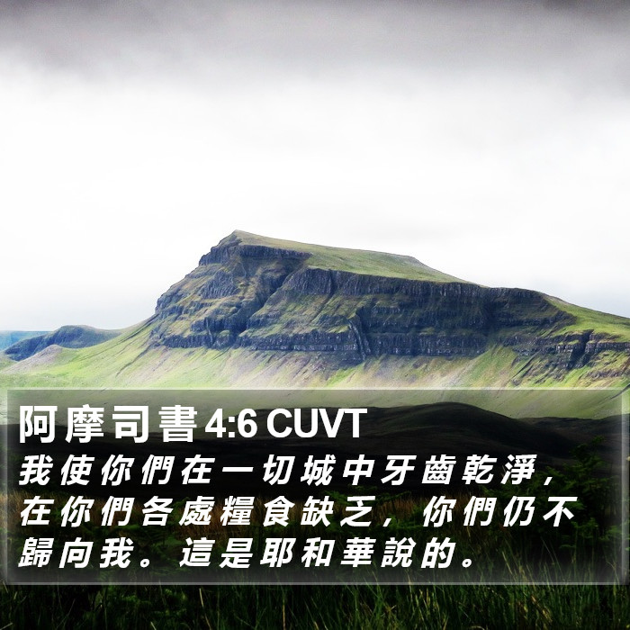 阿 摩 司 書 4:6 CUVT Bible Study