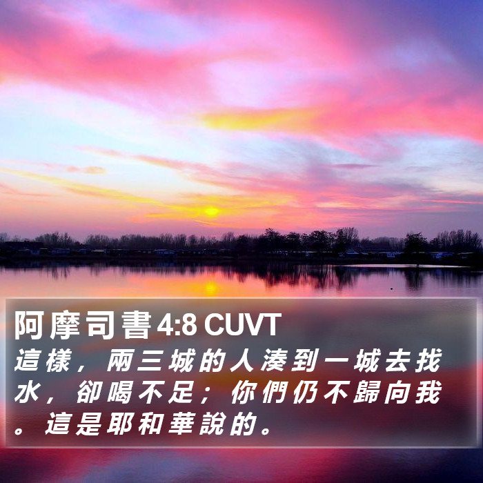 阿 摩 司 書 4:8 CUVT Bible Study