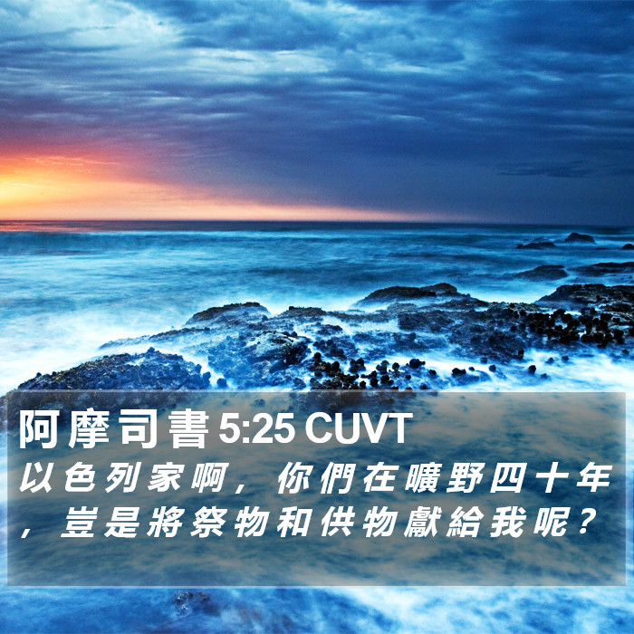 阿 摩 司 書 5:25 CUVT Bible Study