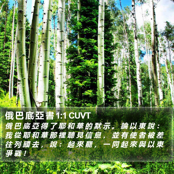 俄 巴 底 亞 書 1:1 CUVT Bible Study