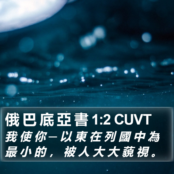 俄 巴 底 亞 書 1:2 CUVT Bible Study