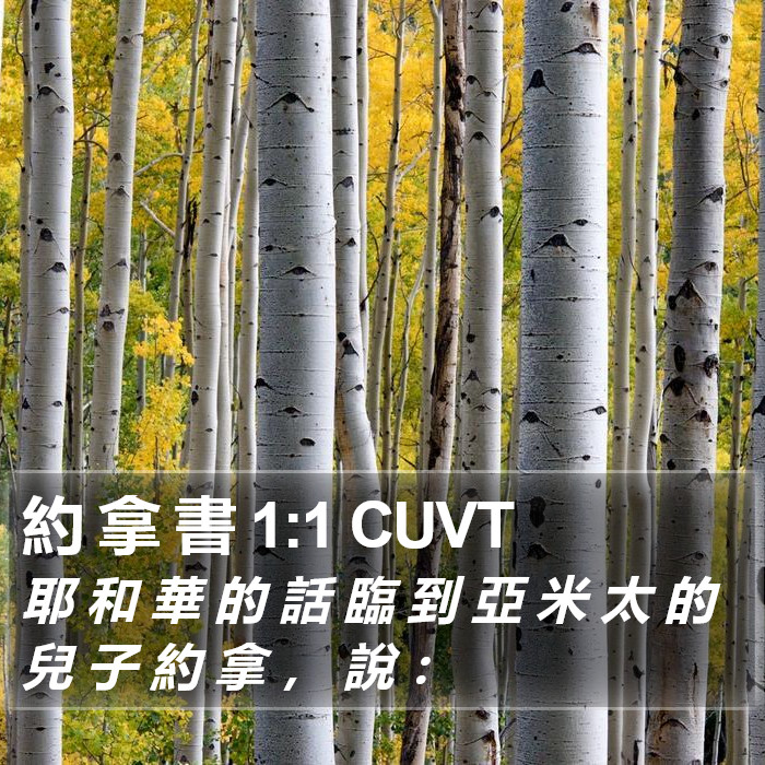 約 拿 書 1:1 CUVT Bible Study