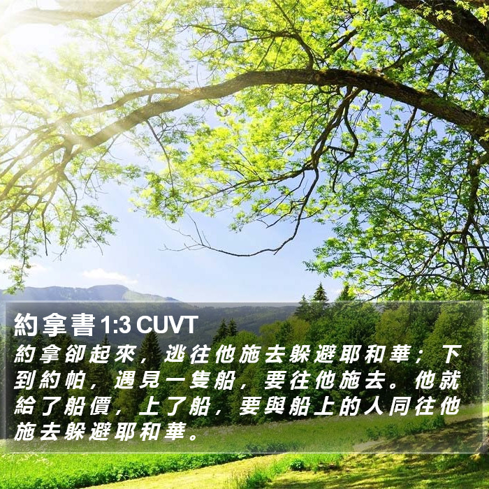 約 拿 書 1:3 CUVT Bible Study