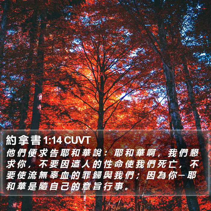 約 拿 書 1:14 CUVT Bible Study