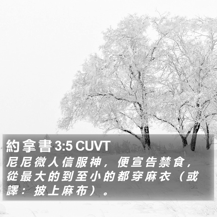 約 拿 書 3:5 CUVT Bible Study