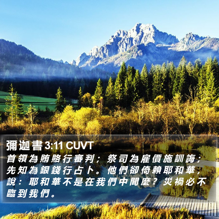 彌 迦 書 3:11 CUVT Bible Study