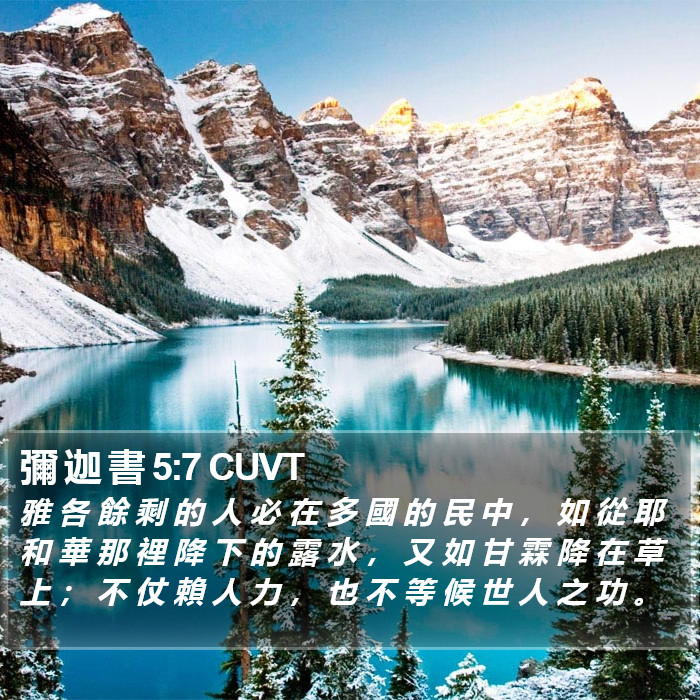 彌 迦 書 5:7 CUVT Bible Study