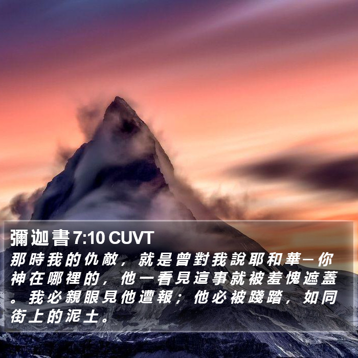 彌 迦 書 7:10 CUVT Bible Study
