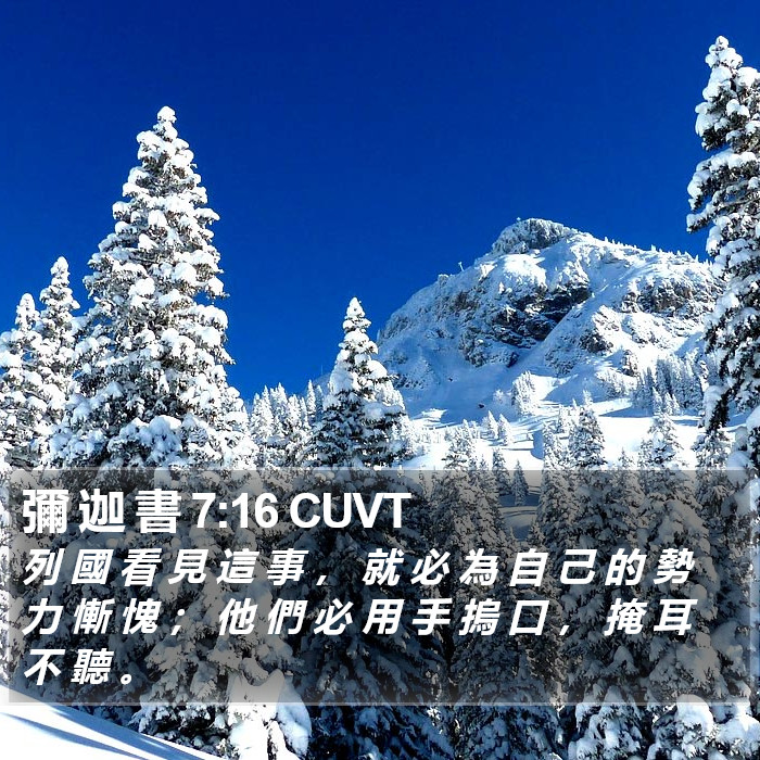 彌 迦 書 7:16 CUVT Bible Study