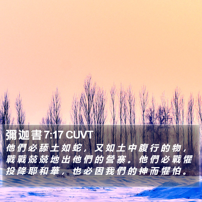 彌 迦 書 7:17 CUVT Bible Study