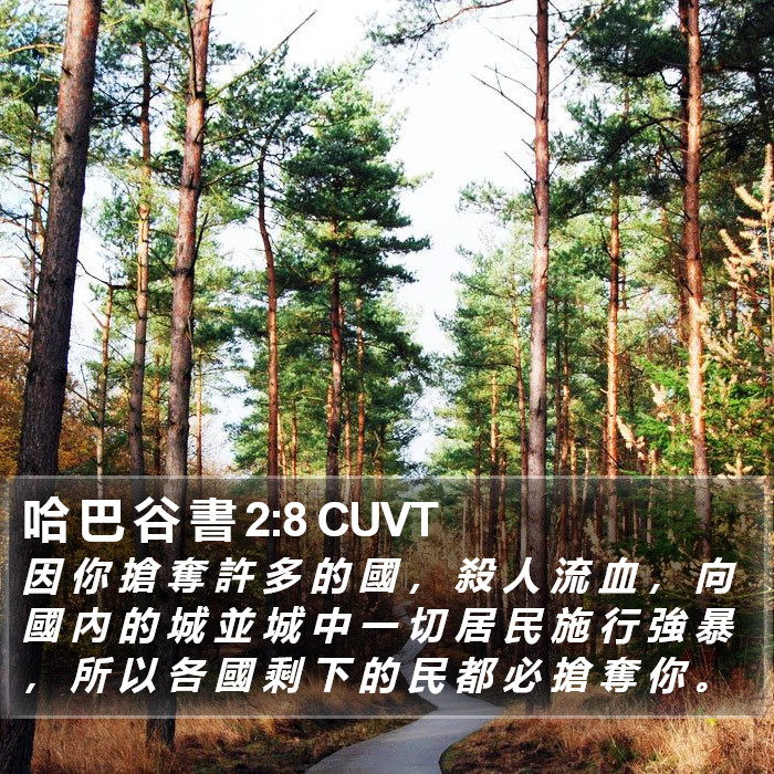 哈 巴 谷 書 2:8 CUVT Bible Study