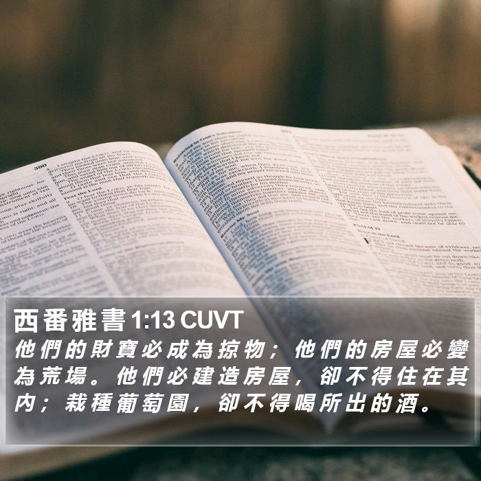 西 番 雅 書 1:13 CUVT Bible Study