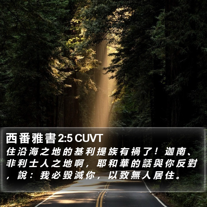 西 番 雅 書 2:5 CUVT Bible Study