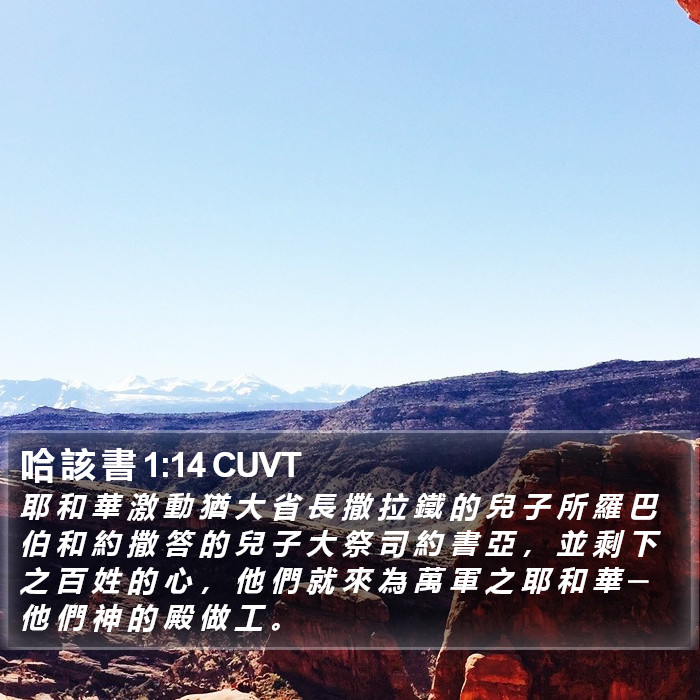 哈 該 書 1:14 CUVT Bible Study