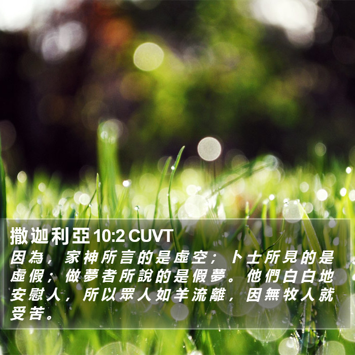 撒 迦 利 亞 10:2 CUVT Bible Study