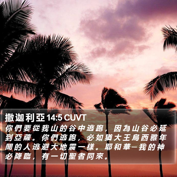 撒 迦 利 亞 14:5 CUVT Bible Study