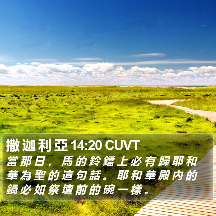 撒 迦 利 亞 14:20 CUVT Bible Study