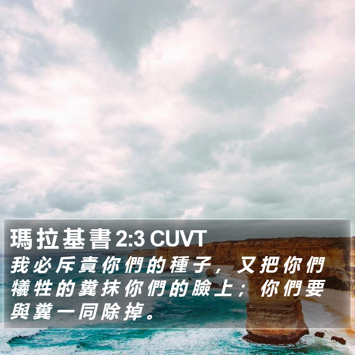 瑪 拉 基 書 2:3 CUVT Bible Study