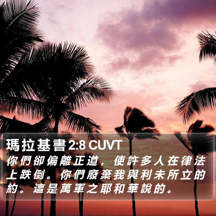 瑪 拉 基 書 2:8 CUVT Bible Study