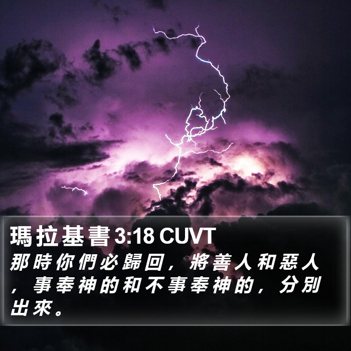 瑪 拉 基 書 3:18 CUVT Bible Study