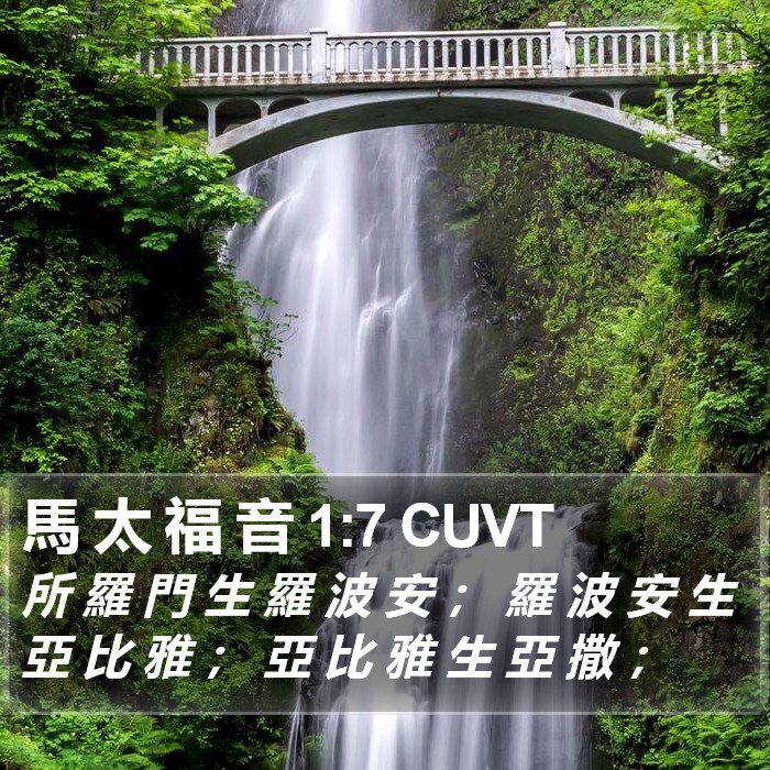 馬 太 福 音 1:7 CUVT Bible Study