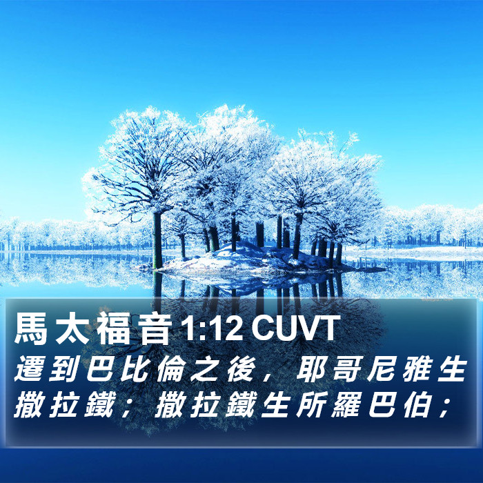 馬 太 福 音 1:12 CUVT Bible Study