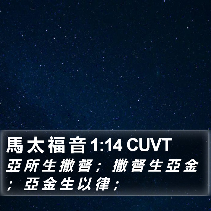 馬 太 福 音 1:14 CUVT Bible Study