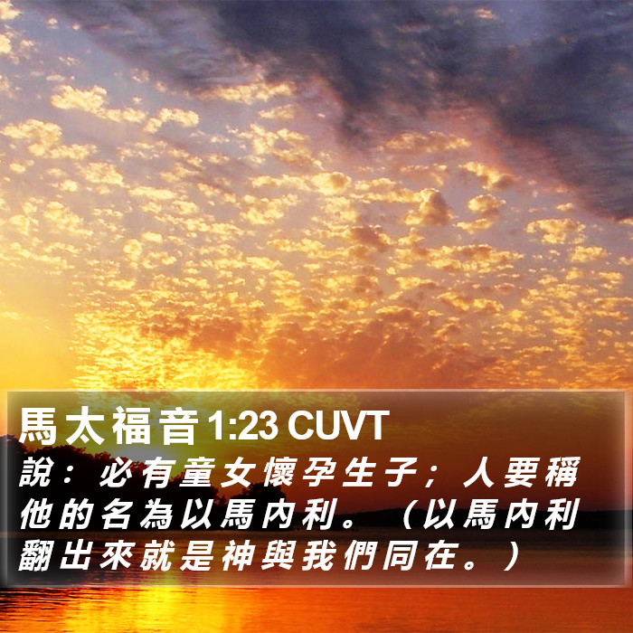 馬 太 福 音 1:23 CUVT Bible Study