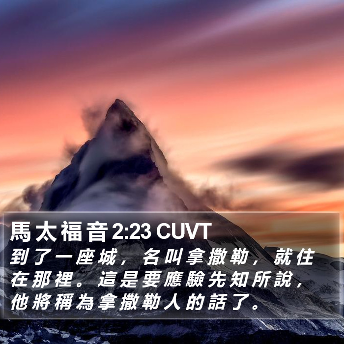 馬 太 福 音 2:23 CUVT Bible Study