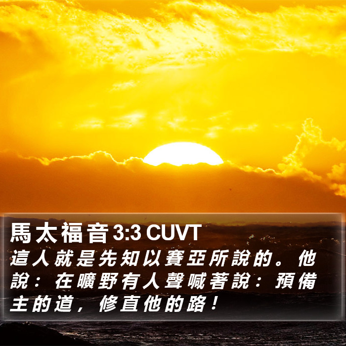 馬 太 福 音 3:3 CUVT Bible Study