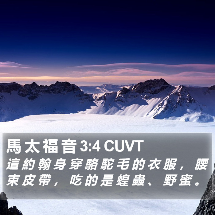 馬 太 福 音 3:4 CUVT Bible Study