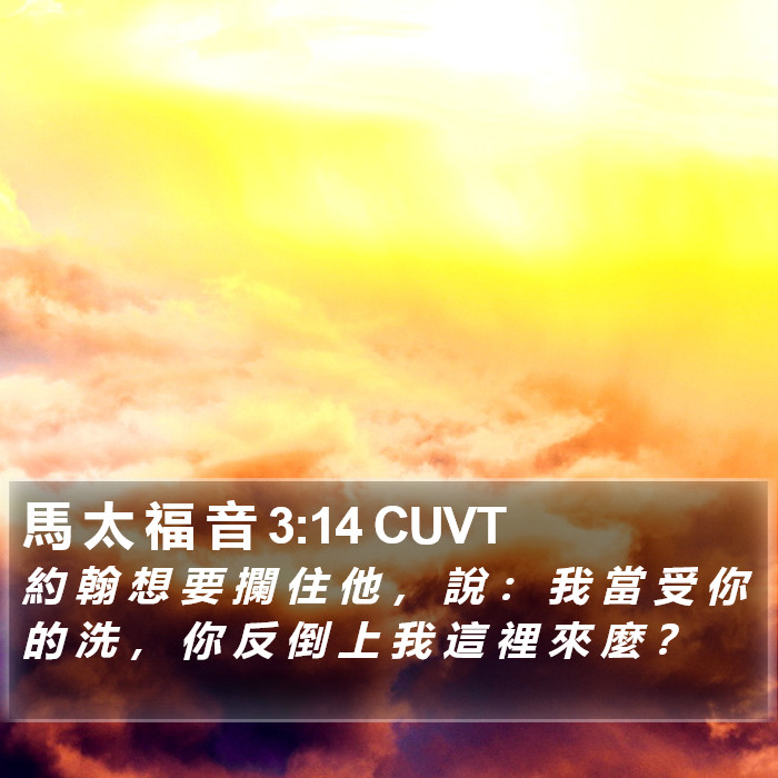 馬 太 福 音 3:14 CUVT Bible Study