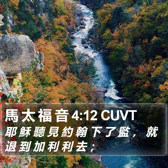 馬 太 福 音 4:12 CUVT Bible Study