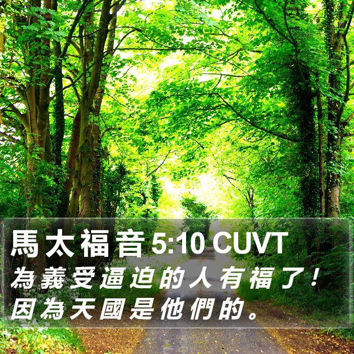 馬 太 福 音 5:10 CUVT Bible Study