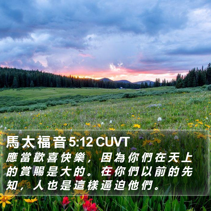 馬 太 福 音 5:12 CUVT Bible Study