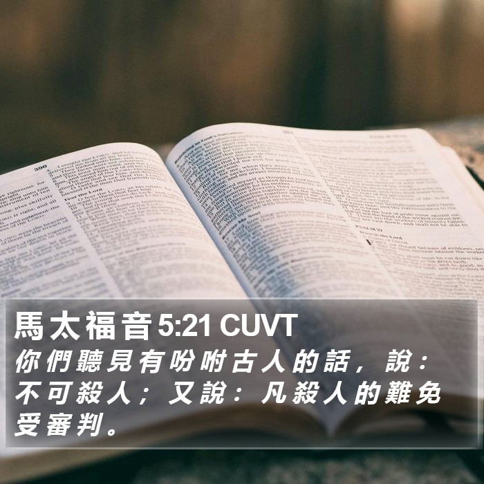 馬 太 福 音 5:21 CUVT Bible Study