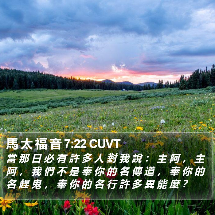 馬 太 福 音 7:22 CUVT Bible Study