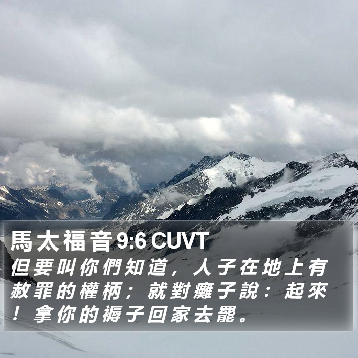 馬 太 福 音 9:6 CUVT Bible Study