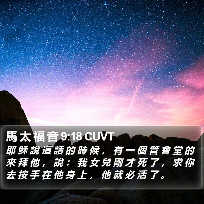 馬 太 福 音 9:18 CUVT Bible Study