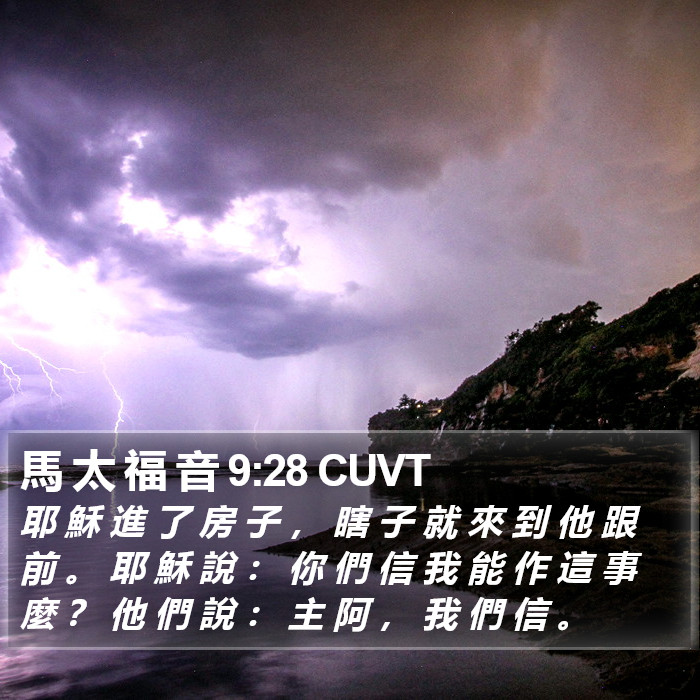 馬 太 福 音 9:28 CUVT Bible Study