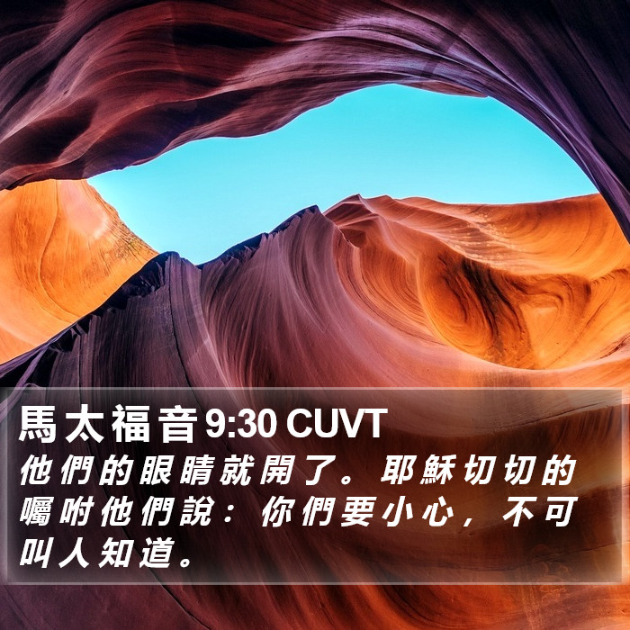 馬 太 福 音 9:30 CUVT Bible Study