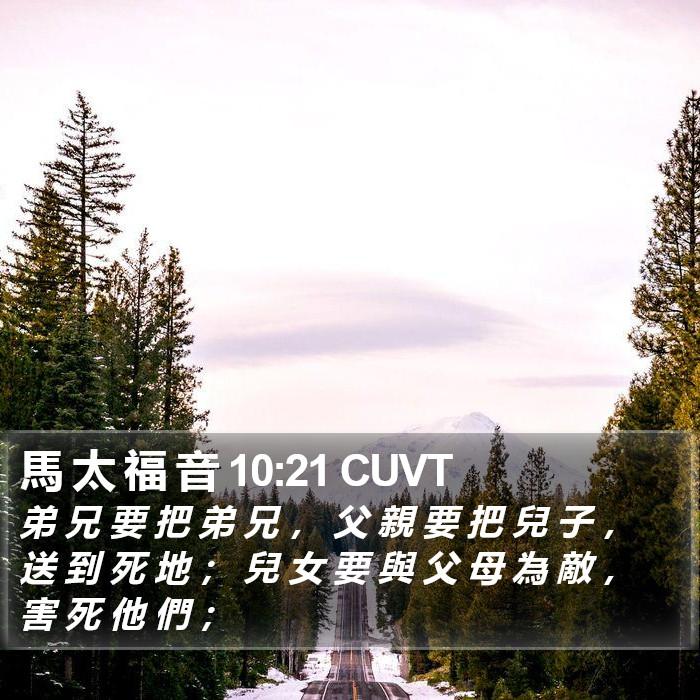 馬 太 福 音 10:21 CUVT Bible Study