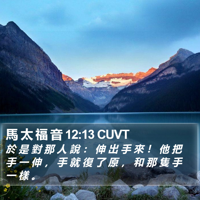馬 太 福 音 12:13 CUVT Bible Study